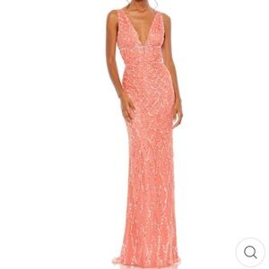 Mac Duggal Coral Sequin V-Neck formal Prom Gown or mother of the bride/groom